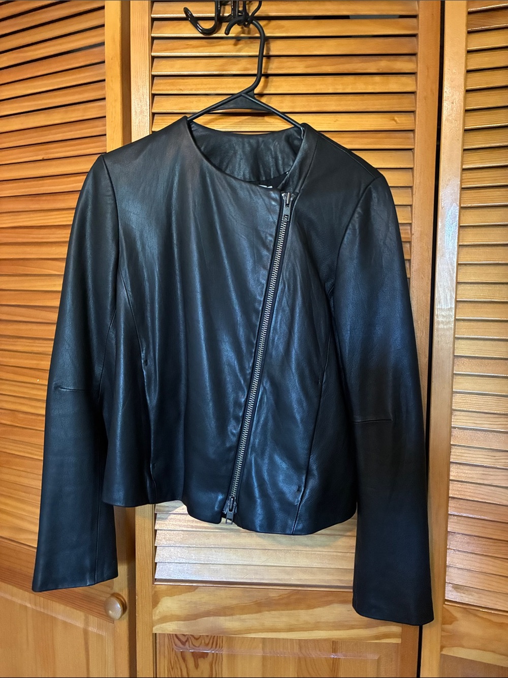 Vince Black Vince Zip Leather Jacket